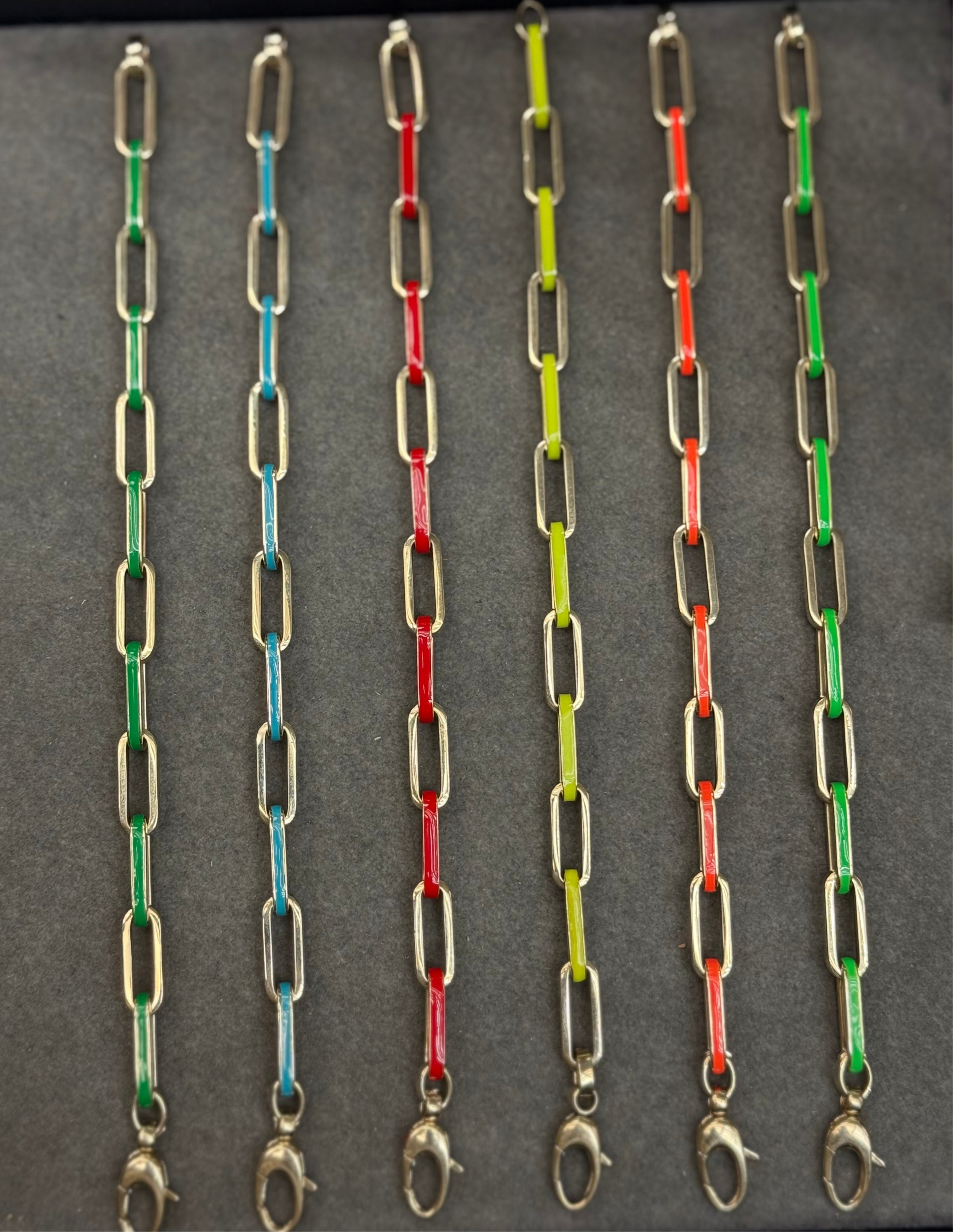 Enamel Paperclip Link